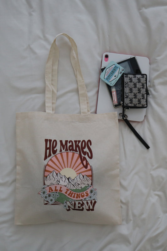 He Makes All Things New Tote